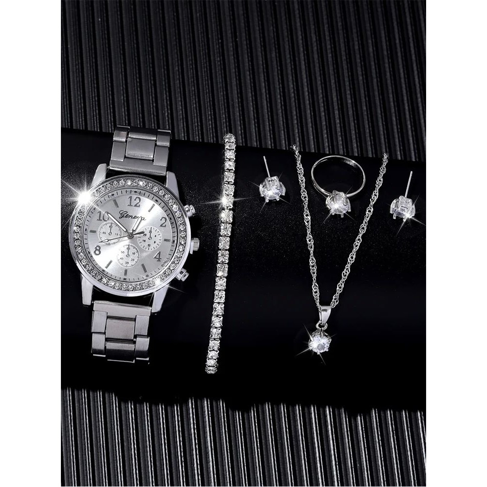 6 Pieces of Fashionable and Versatile Diamond Inlaid Rhinest