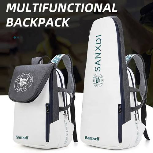 Foldable Tennis Paddle Backpack Squash Badminton Racket Bag