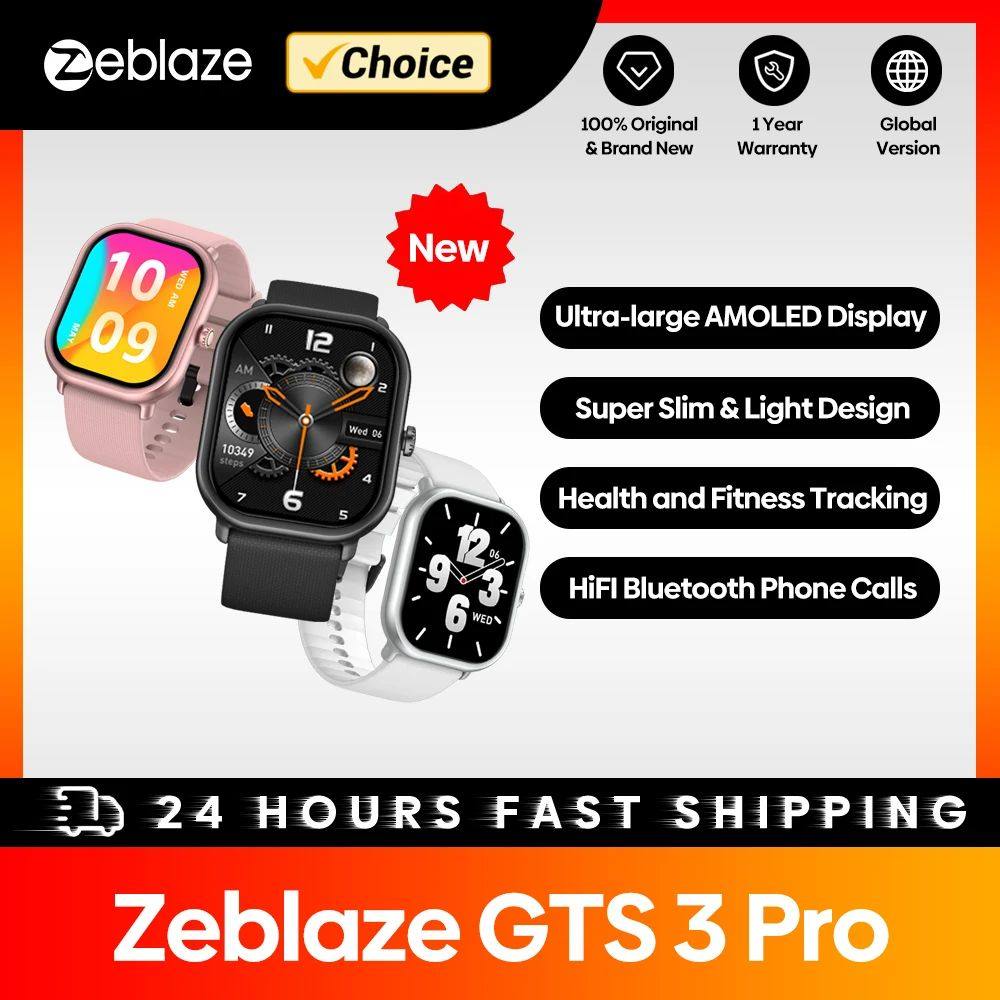 New Zeblaze GTS 3 Pro Voice Calling Smart Watch Ultra-big HD