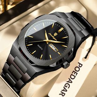 POEDAGAR Fashion Brand Male Watch Waterproof Luminous Stainl
