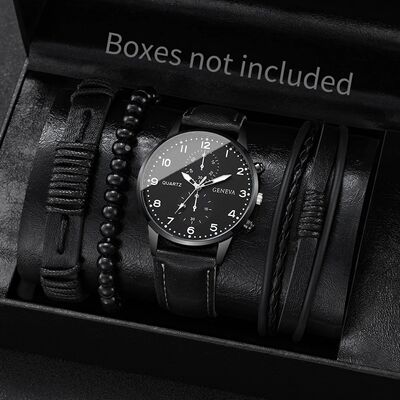 4/5PCS Fashion Men's Watches Man Business Quartz Wristwatch
