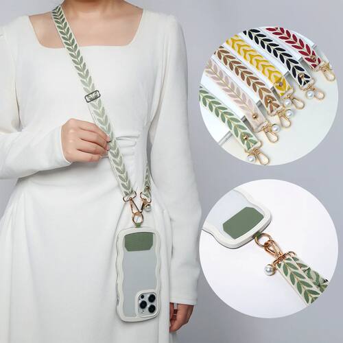 Mobile Phone Strap Lanyard Long Crossbody Shoulder Chain Fau
