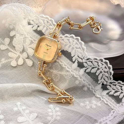 Ladies Luxury Quartz Watch Unique Bracelet Style with Square