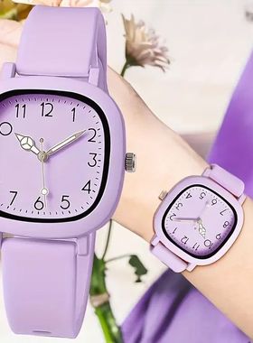 Fashion Square Women Quartz Watch Casual Silicone Band Ladie