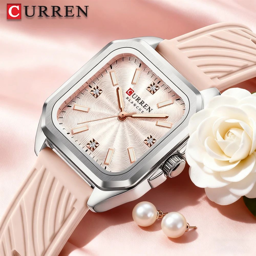 CURREN Fashion Women's Minimalist Square Quartz Watch Casual
