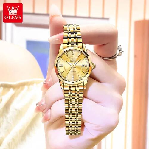 OLEVS 9977 Women's Quartz Watch Rhombus Mirror Waterproof St