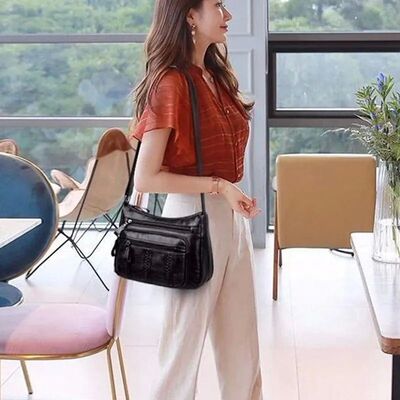 Women's Bag PU Multilayered Soft Leather Ladies Fashion Simp