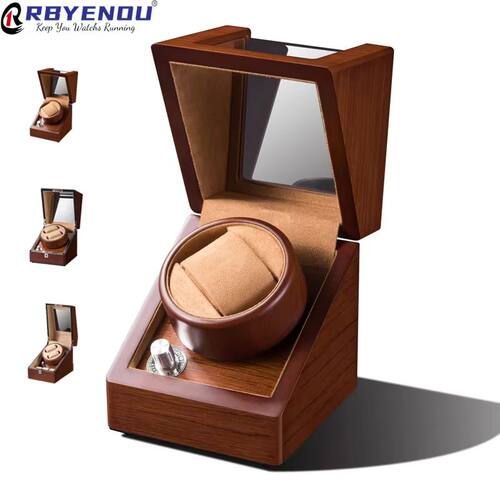 Top Grade Solid Wood Varnish Watch Winder Display Case Box f