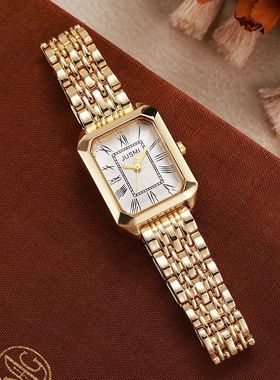 Light Luxury Fashion All-match Square Roman Graduated Quartz