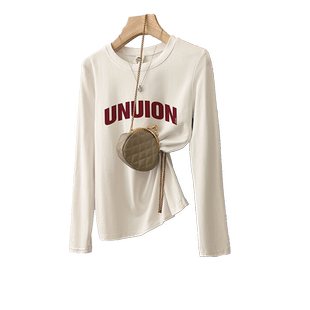 纯棉内搭打底衫女装2026新款秋冬季加绒长袖t恤冷淡系高级感上衣