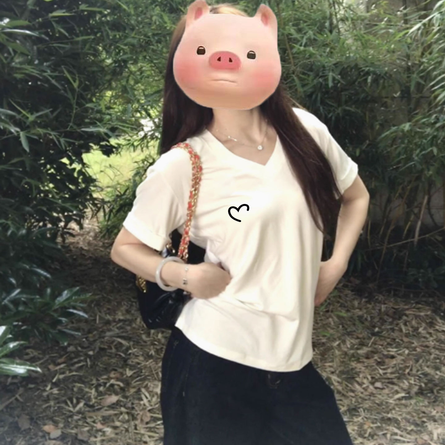 纯棉短袖t恤女2025新款爆款夏季宽松韩版慵懒风白色V领显瘦上衣