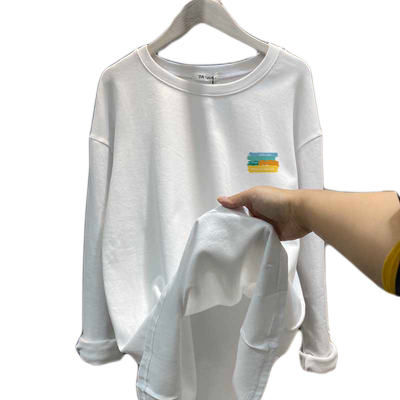 双面德绒白色内搭打底衫女秋冬季