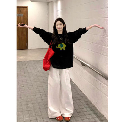 黑色纯棉长袖t恤女2025新款爆款秋冬内搭高级感打底衫上衣可外穿