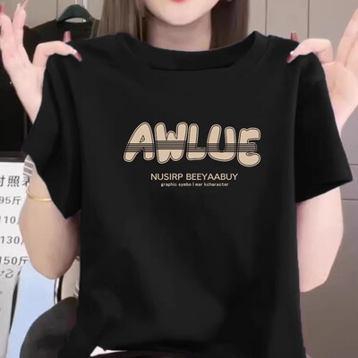 黑色正肩纯棉短袖t恤女2025新款夏季轻熟气质高级小众不撞款上衣