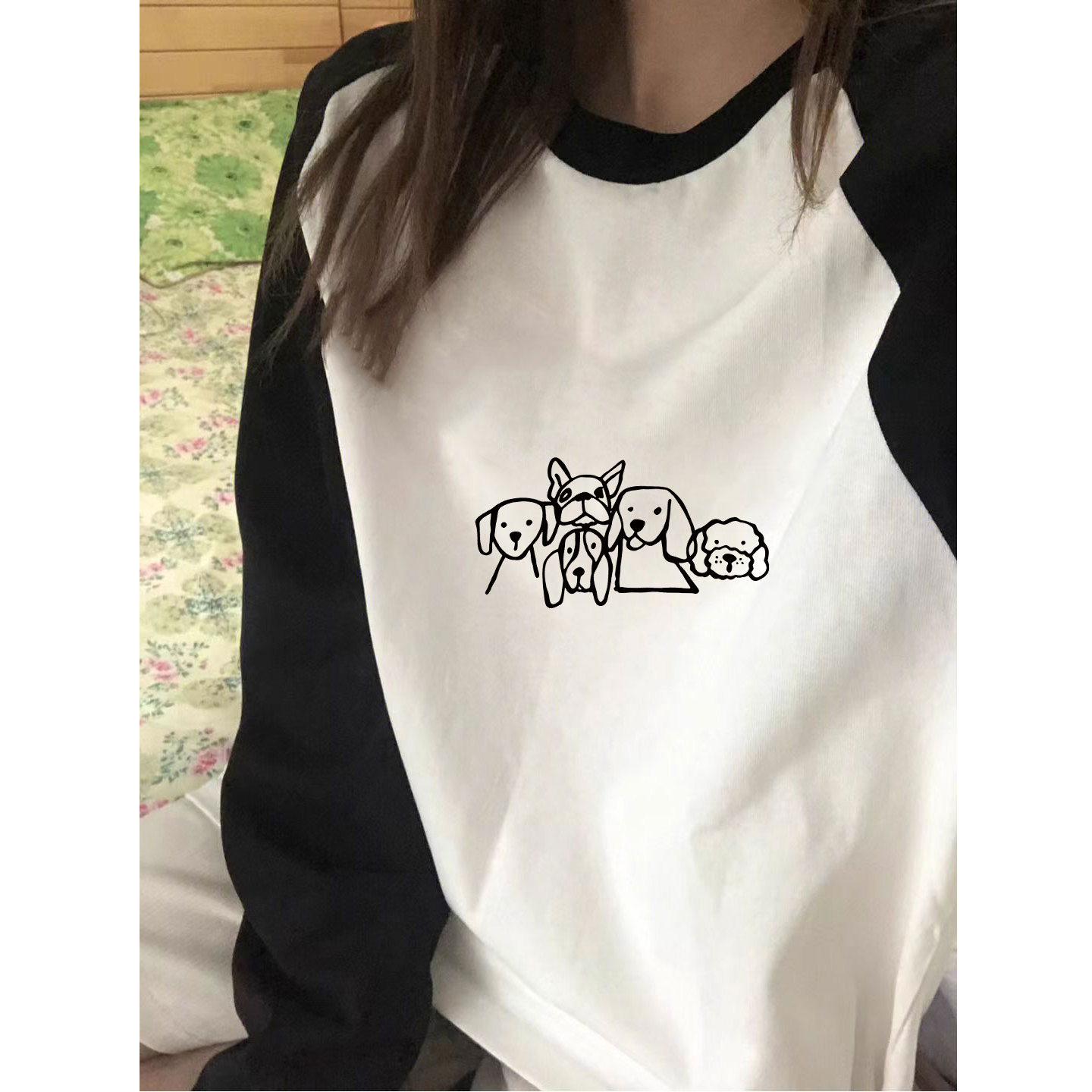 纯棉插肩长袖t恤女2025新款打底衫内搭高级感可外穿时尚洋气上衣