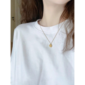 t恤女装 2025早春新款 内搭打底衫 白色纯棉长袖 秋冬季 宽松百搭上衣