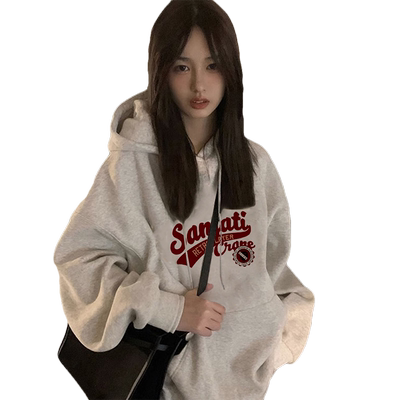 秋冬季新款连帽卫衣女士宽松外套