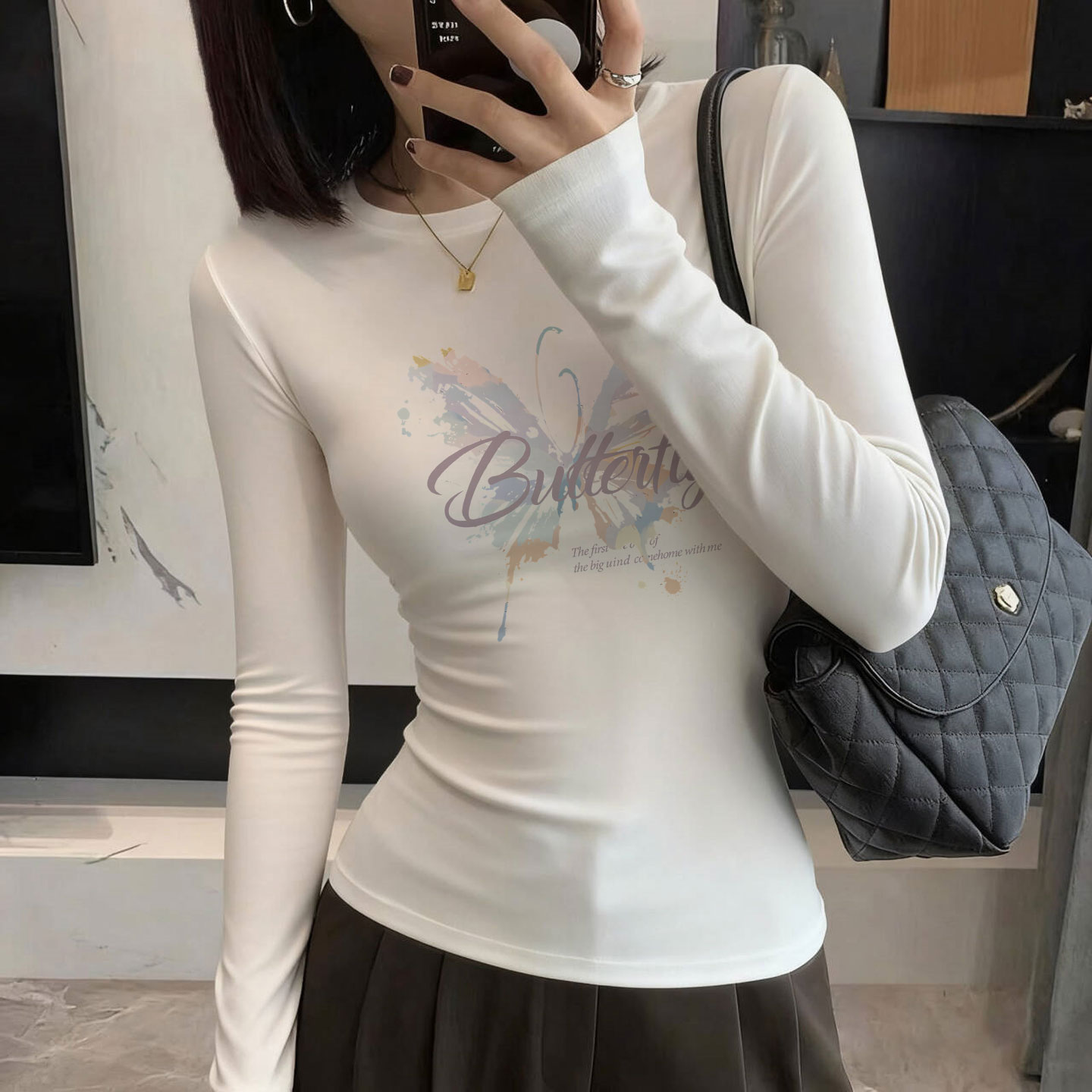 秋冬季内搭高级感打底衫女2025新款巨好看的早秋穿搭chic长袖上衣