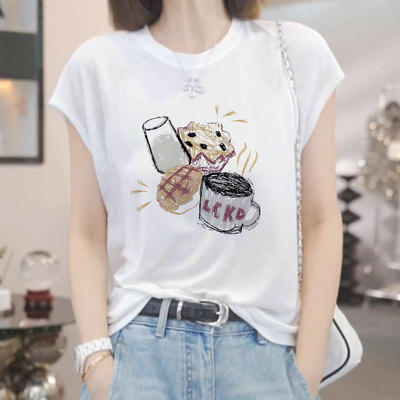 纯棉短袖t恤女装2025新款夏季大码女装显瘦气质高端欧货潮牌上衣