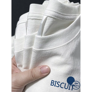 女装 t恤女夏季 小众潮牌设计感正肩体恤上衣 白色纯棉短袖 宽松大码