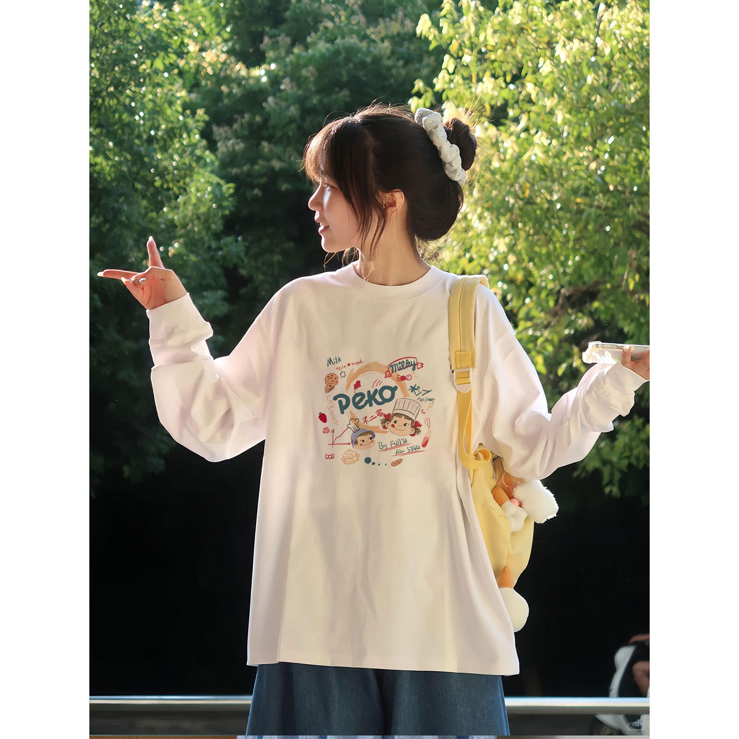 秋冬季加绒内搭可外穿打底衫女2025新款爆款白色纯棉长袖t恤上衣