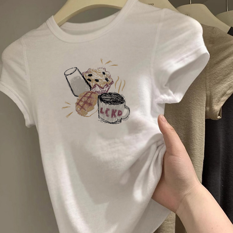 今年流行女装白色修身纯棉短袖t恤女2025新款爆款夏季辣妹上衣服
