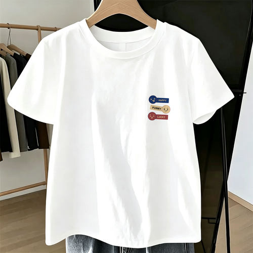白色纯棉短袖t恤女2026新款超火减龄欧货夏季淡人松弛感穿搭上衣