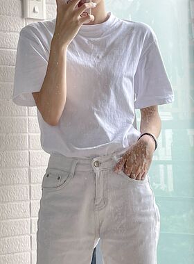 2026早春新款白色纯棉短袖T恤女夏季小众设计感大码女装甜辣上衣