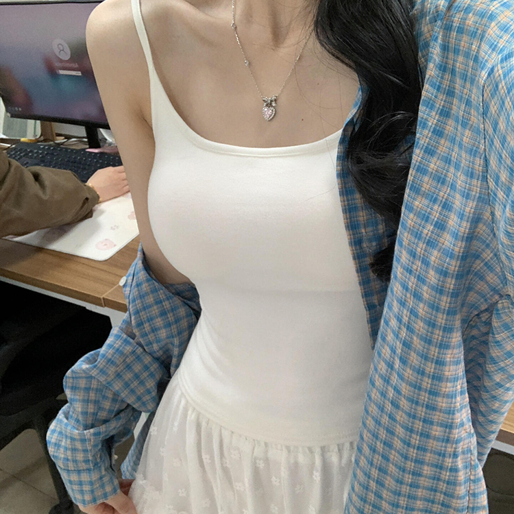 纯棉女士美背吊带背心内搭高级感2025新款夏季欧美热辣上衣可外穿