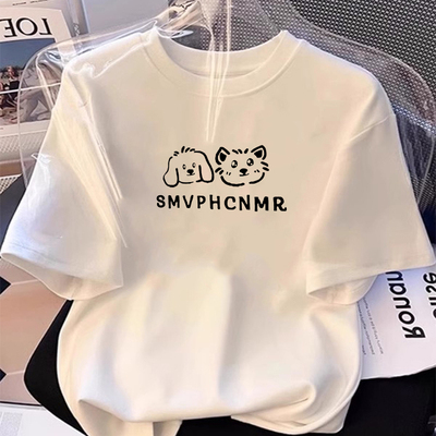 白色正肩显瘦纯棉短袖t恤女2025新款爆款夏季宽松韩版慵懒风上衣