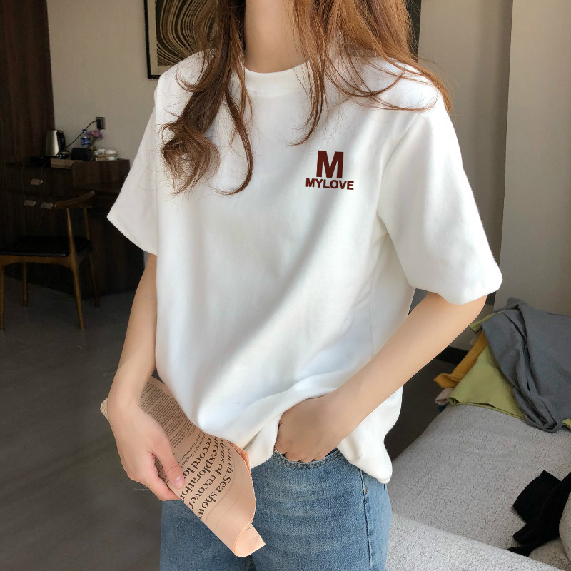 2025年新款纯棉白色短袖T恤女