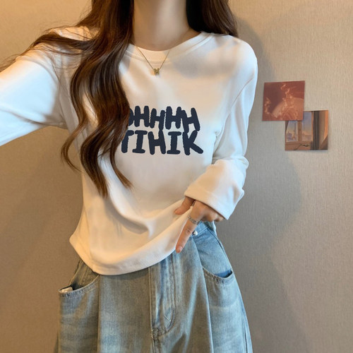 打底衫女秋冬季长袖T恤短款上衣