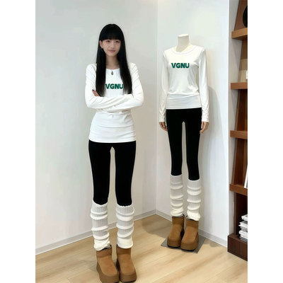 白色修身内搭高级感打底衫女秋冬季中长款长袖t恤上衣遮屁股洋气