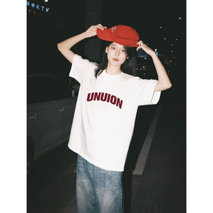 白色纯棉宽松显瘦短袖t恤女装2026新款夏季穿搭美式复古高街上衣