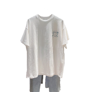 白色纯棉短袖T恤女2026新款春夏季宽松复古港风ins超火内搭上衣潮