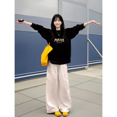 黑色纯棉长袖t恤女2025新款爆款秋冬季德绒内搭可外穿打底衫上衣