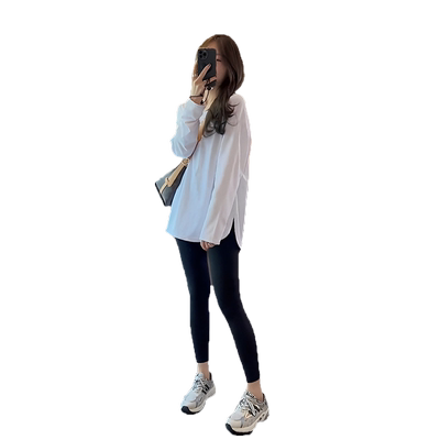 中长款遮屁股洋气不规则上衣女