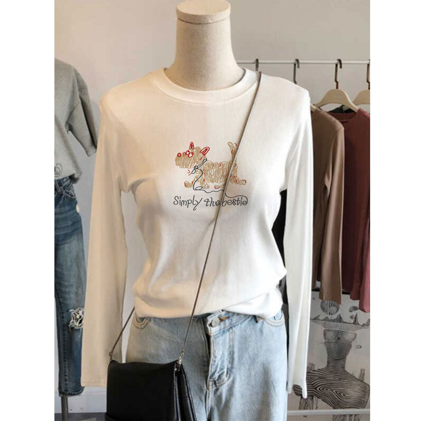 白色纯棉长袖t恤女2026新款欧货高端精致内搭打底衫超火减龄上衣,女装/女士精品,T恤,淘宝优惠券,粉丝福利购,淘宝优惠卷