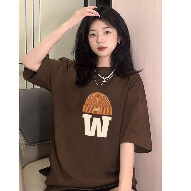 美式复古穿搭纯棉短袖t恤女夏季