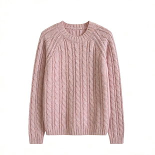 韩系复古圆领麻花显瘦套头针织毛衣958 清仓狂欢