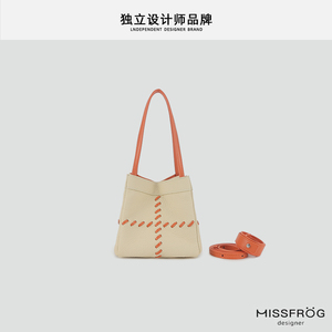 原创设计菜篮子包包真皮水桶包