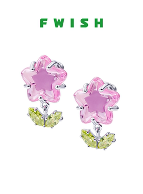 FWISH花朵耳钉耳环女明星同款