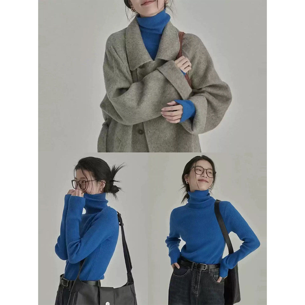 绝美巨好看的上衣新款绵羊毛高领长袖针织衫打底冬季百搭毛衣女装