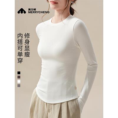 美力城螺纹打底衫女秋冬2