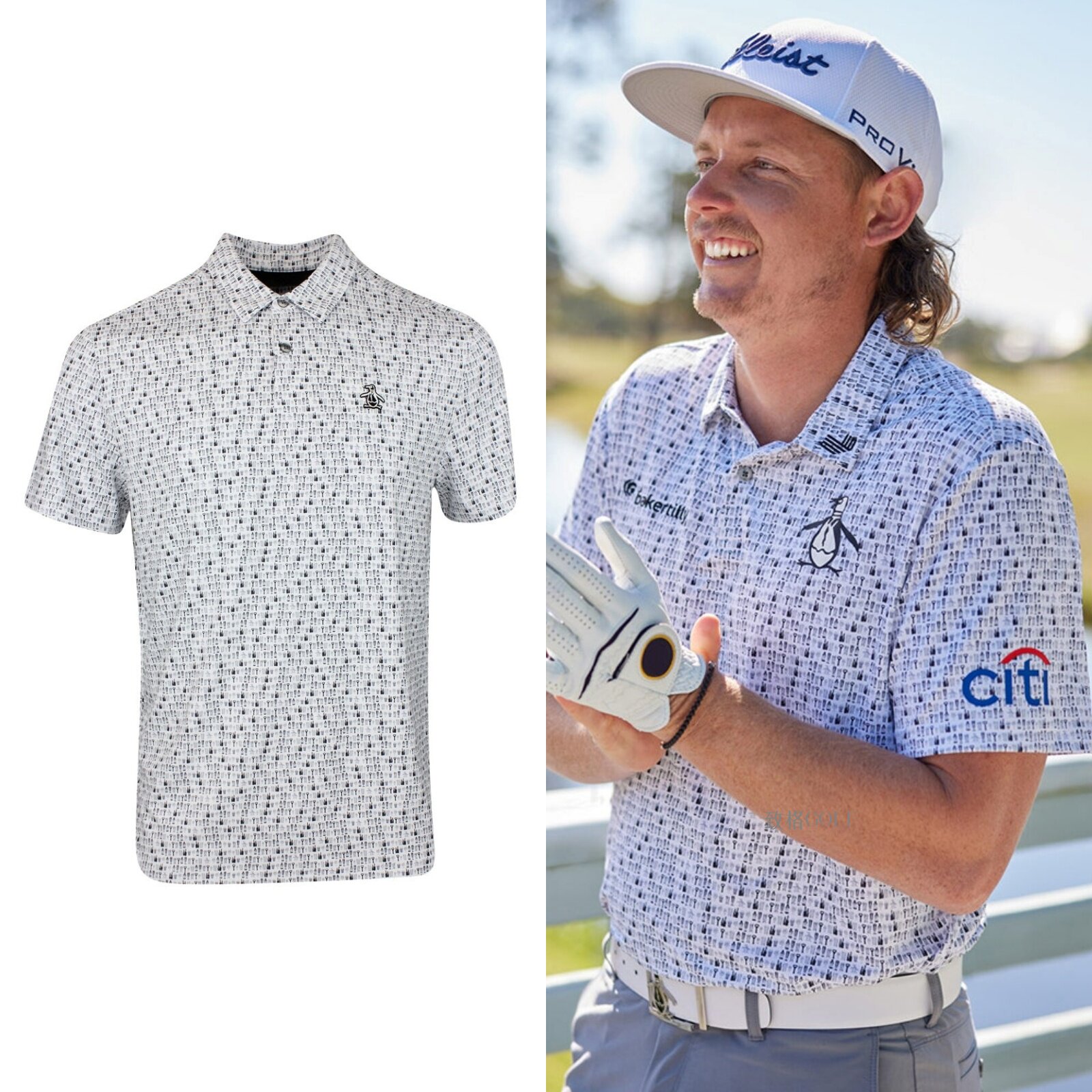 代购Original Penguin Golf HaveaBeer Print男子高尔夫短袖衫图片