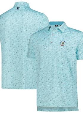 代购25 USOpen FootJoy Church Pew Print Lisle Polo高尔夫短袖