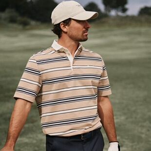 Striped 代购 Macade高尔夫短袖 男大师赛条纹新款 Shirt Script