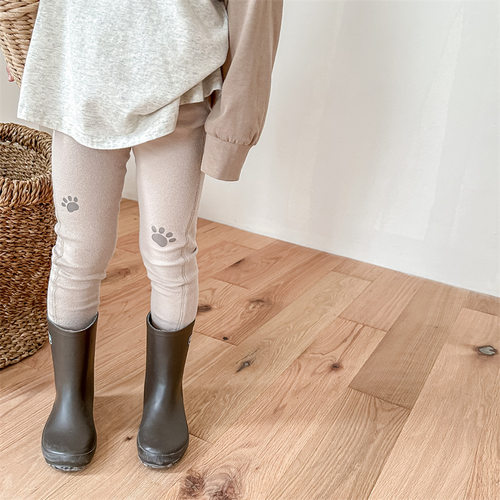字母印花打底休闲纯色9分裤长裤