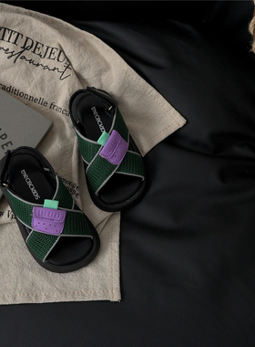 Milo7c-自制 夏季CityPop儿童复古凉拖鞋春夏男女童休闲露趾软底