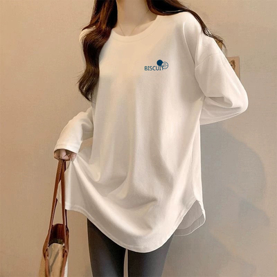 纯棉长袖t恤女秋冬季打底衫女